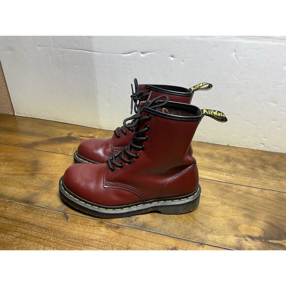 Dr. Martens Newton 1460 Air Wair Boot Cherry Leather US 6M 7W - Picture 1 of 10